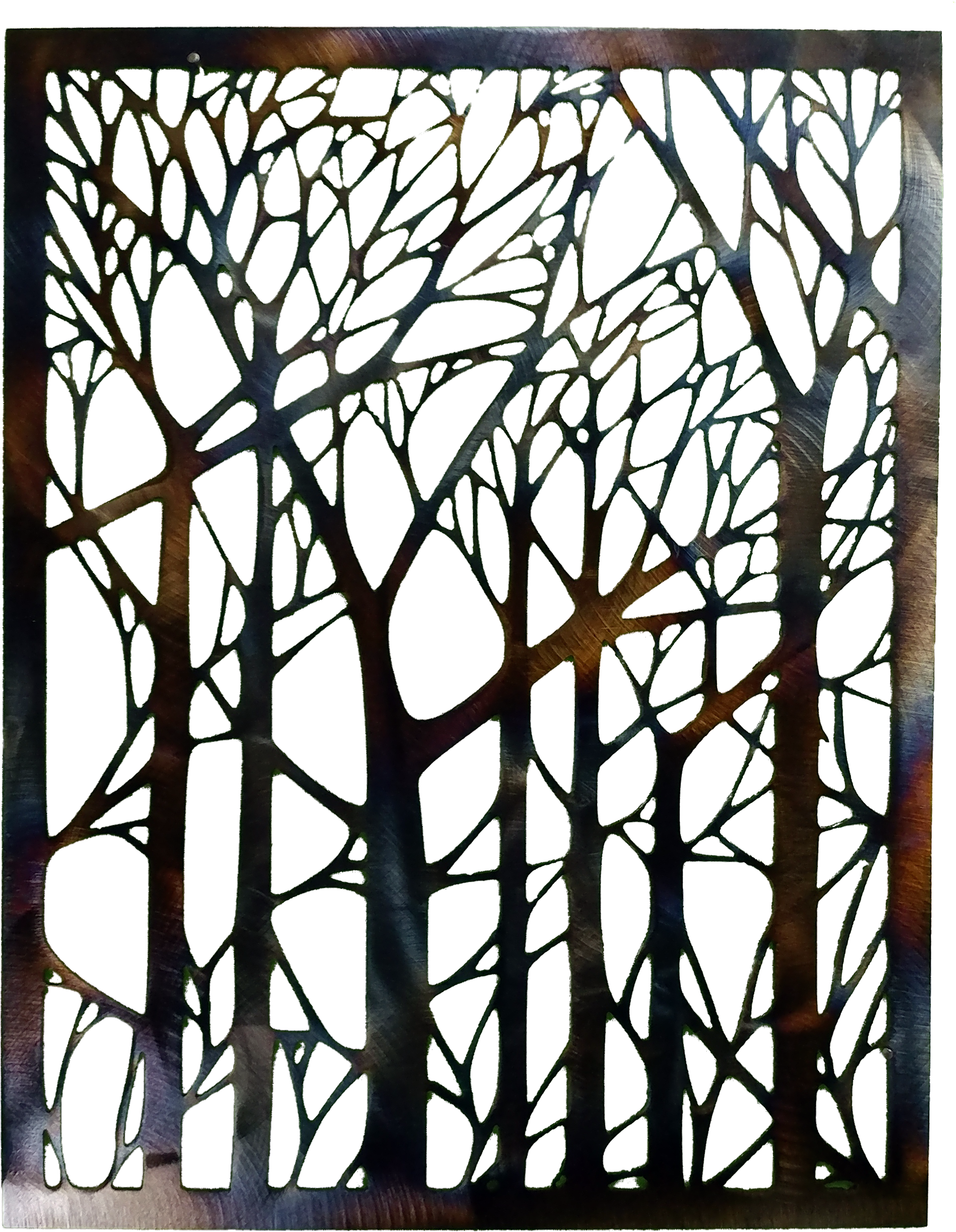 Abstract Tree - Painted Metal Tree Wall Art Clipart (2620x4656), Png Download