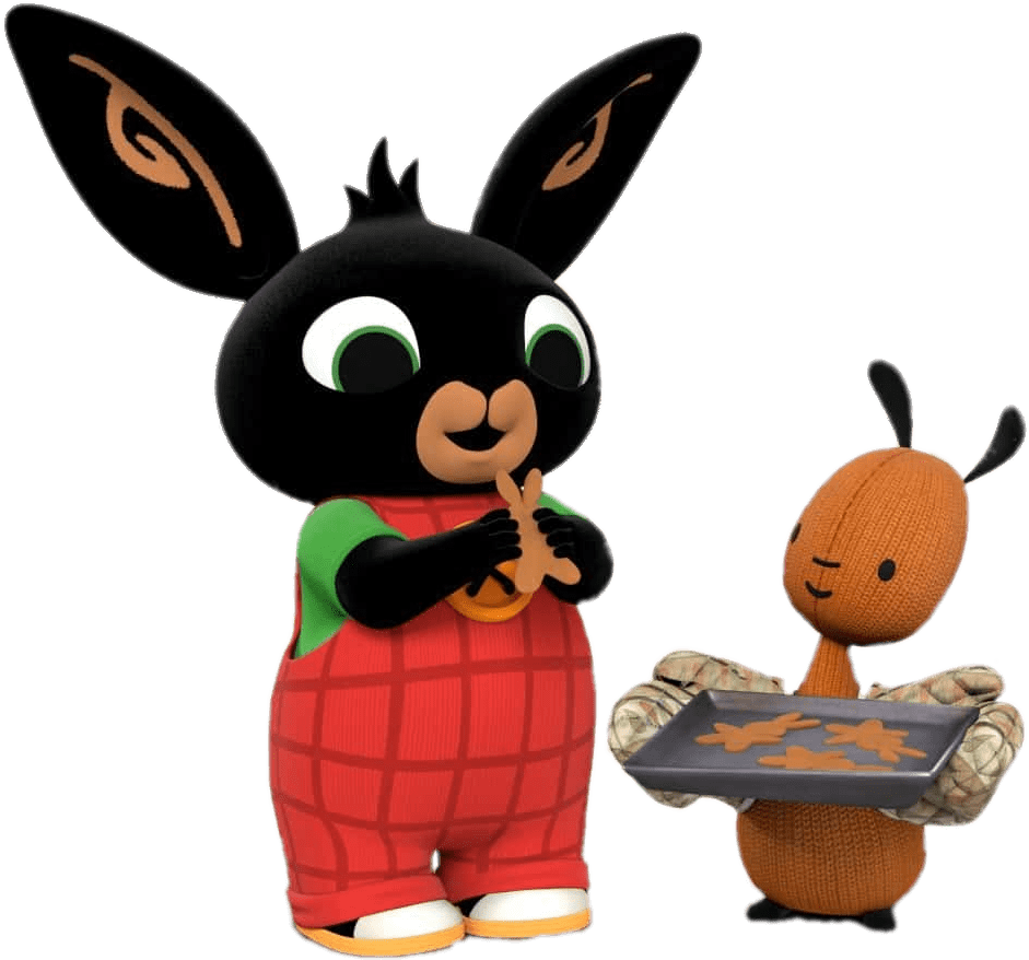 Bing Bunny And Flop Baking - Cartoon Clipart (1070x907), Png Download