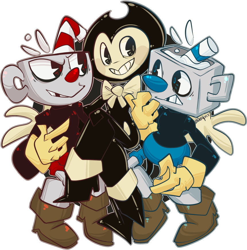 Kết Quả Hình Ảnh Cho Cuphead And Mugman - Alpha Bendy Clipart (900x900), Png Download