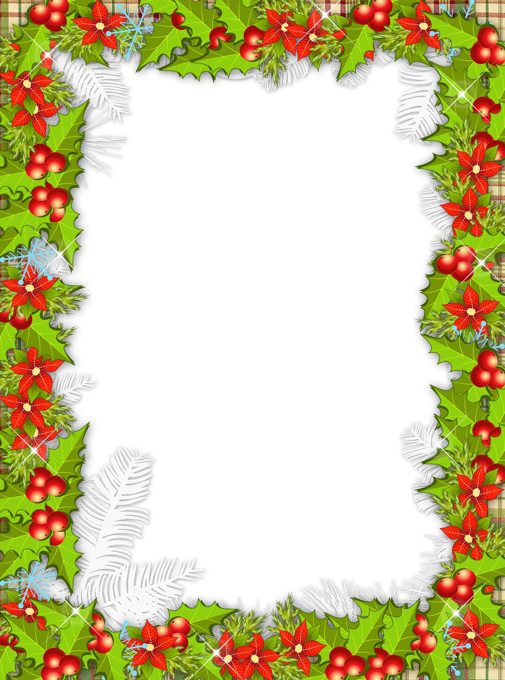 Christmas Mistletoe Png Photo Frame - Mistletoe Frame Png Clipart (1700x2290), Png Download