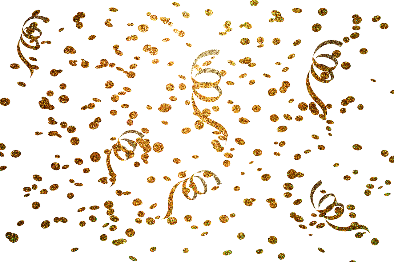 Gold Confetti Golden - Вітання З Днем Ангела Тетяни Clipart (1280x853), Png Download