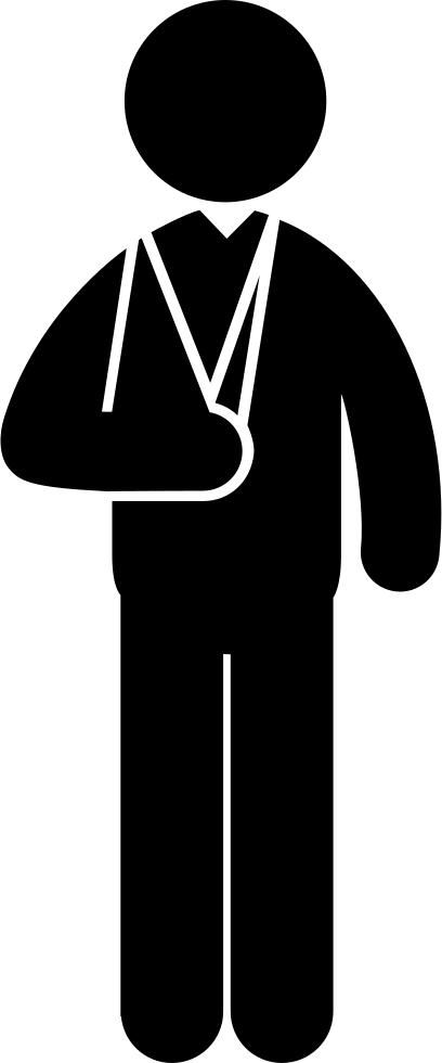 Broken Arm Png - Cartoon Mitella Clipart (408x980), Png Download