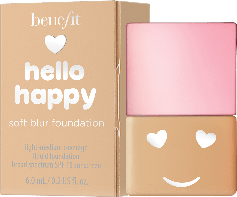 Hello Happy Soft Blur Foundation Travel Size Mini - Benefit Clipart (1220x1380), Png Download