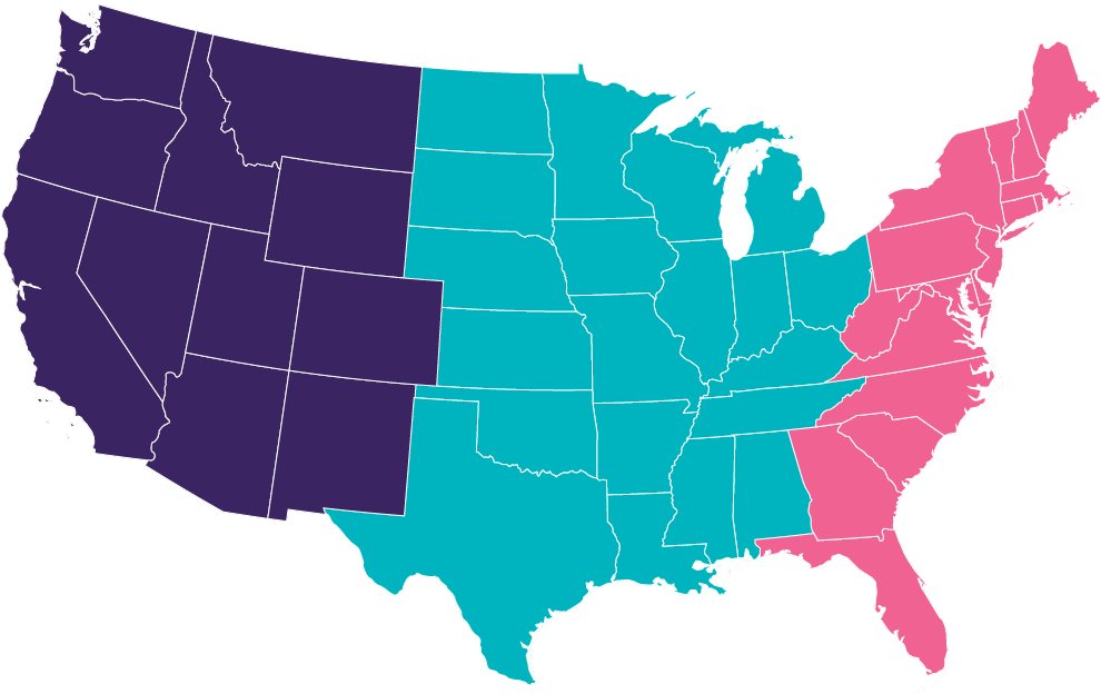 Us Map - United States North And South Map Clipart (1000x628), Png Download