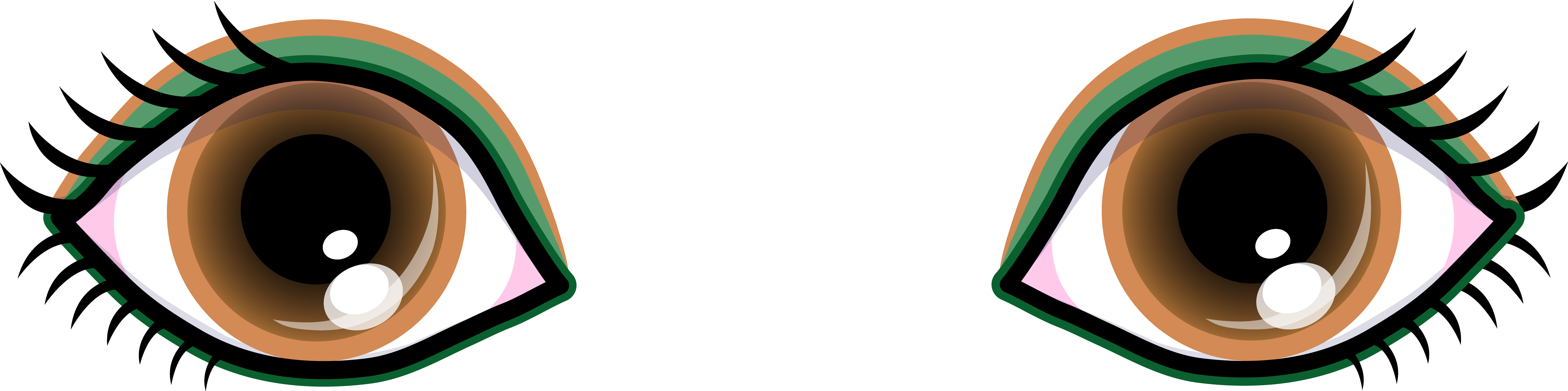 Brown Eyes Clipart - Cartoon Brown Eyes - Png Download (7935x1977), Png Download
