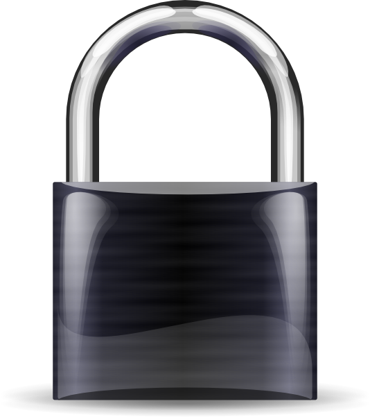 Padlock Black Clip Art At Clker - Black Padlock Clipart - Png Download (534x601), Png Download