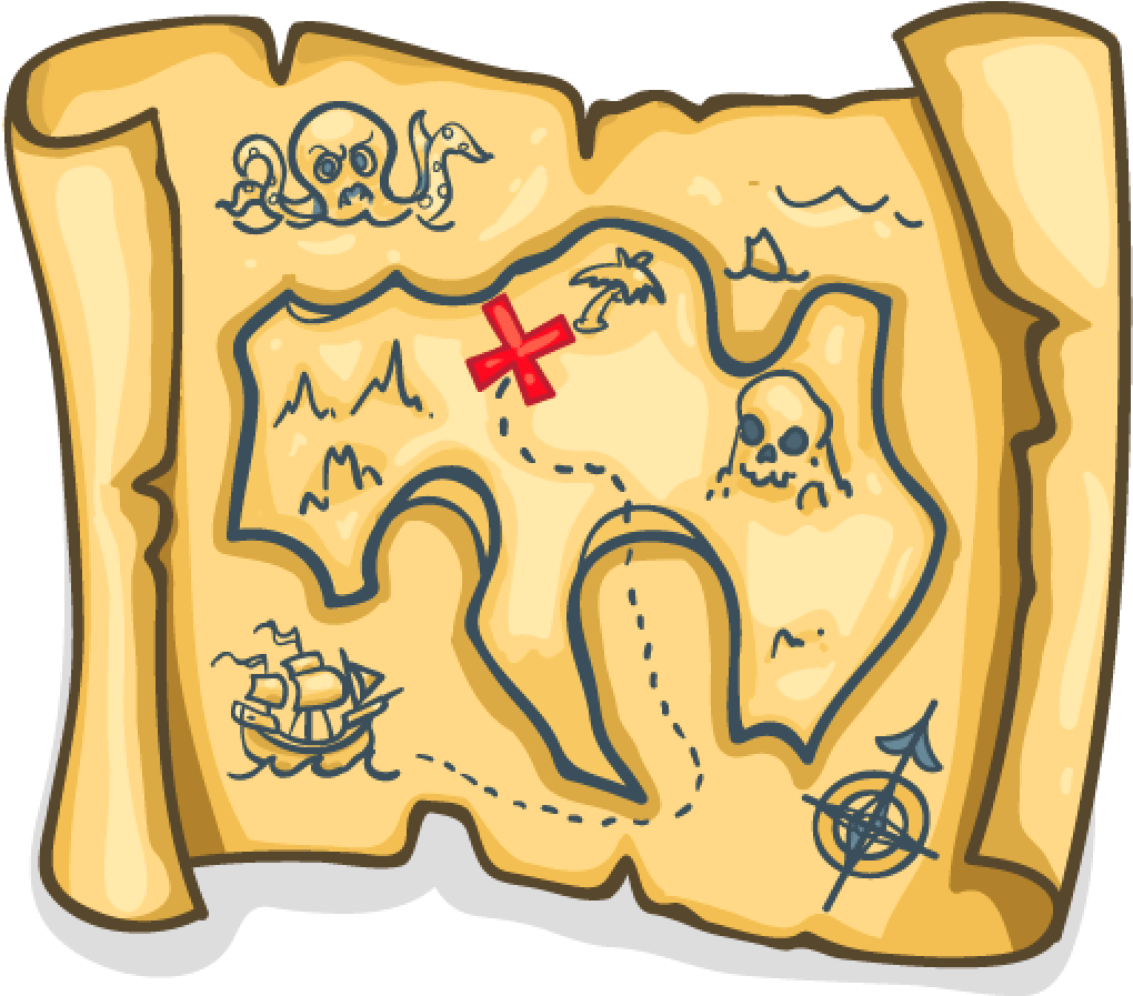 Treasure Map - Pirate Treasure Map Png Clipart (1024x1024), Png Download