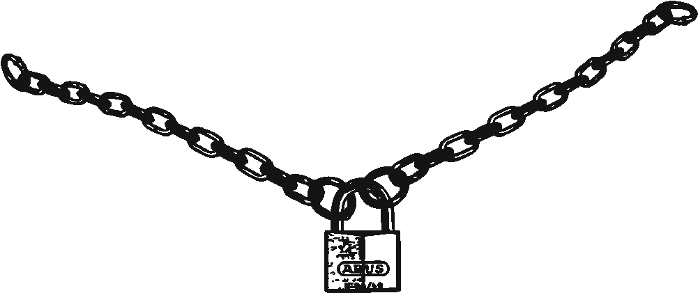 Lock And Chain Png - Necklace Clipart (1001x421), Png Download