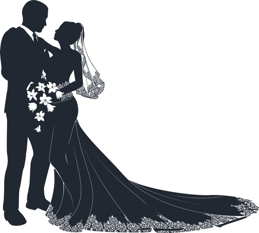 Png Image Information - Wedding Couple Vector Png Clipart (900x811), Png Download