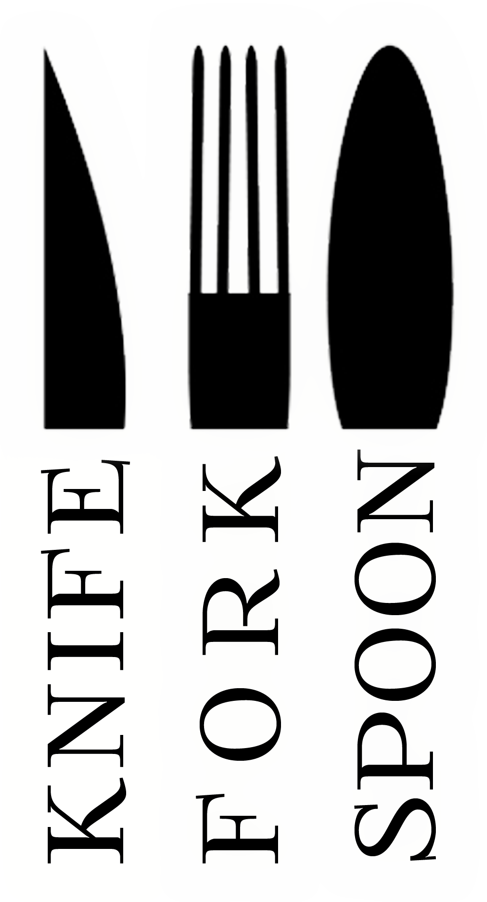 Knife Fork & Spoon - Knife Fork Spoon Clipart (1000x1852), Png Download