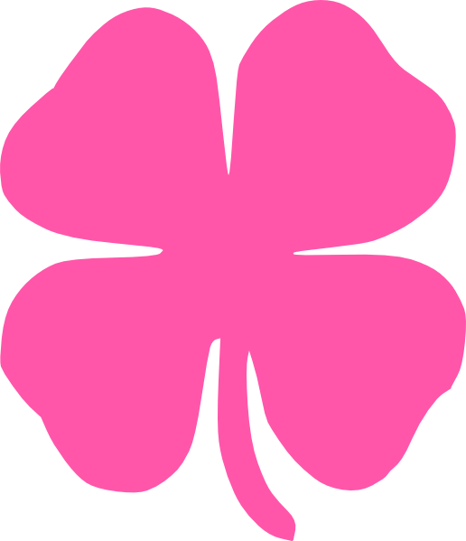 Small - Pink 4 Leaf Clover Clipart (516x599), Png Download