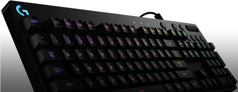 G810 Orion Spectrum Rgb Mechanical Keyboard - Logitech G810 Orion Spectrum Gaming Keyboard Clipart (768x416), Png Download