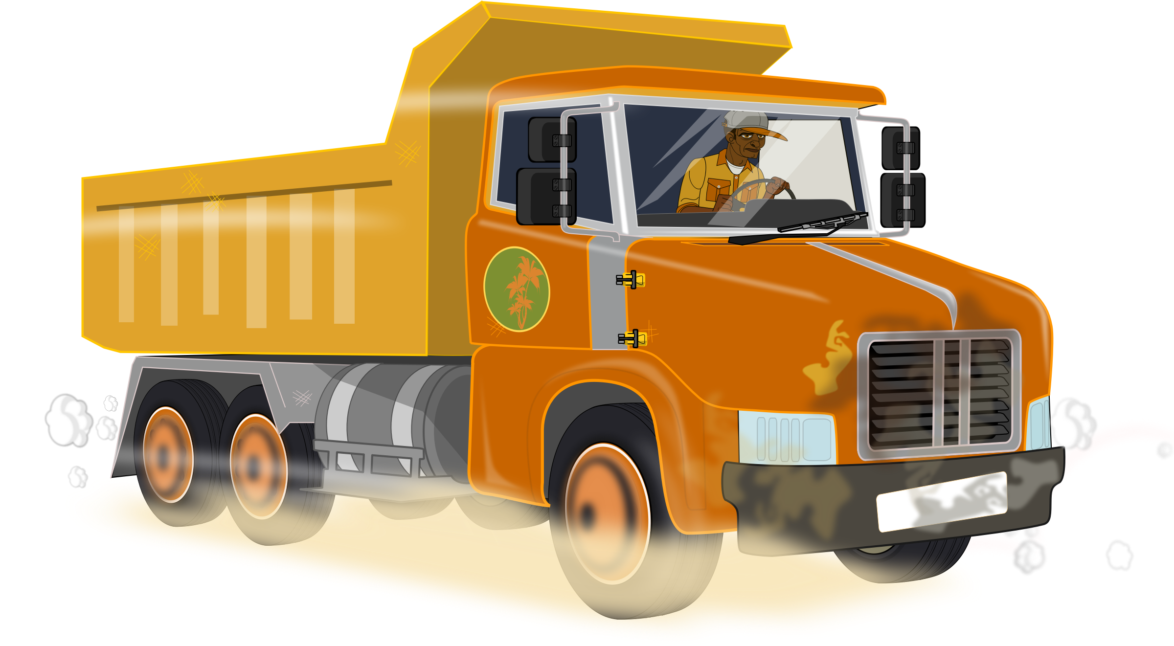 Dump Truck Png Hd Pluspng - Camion De Construccion Png Clipart (2400x1321), Png Download
