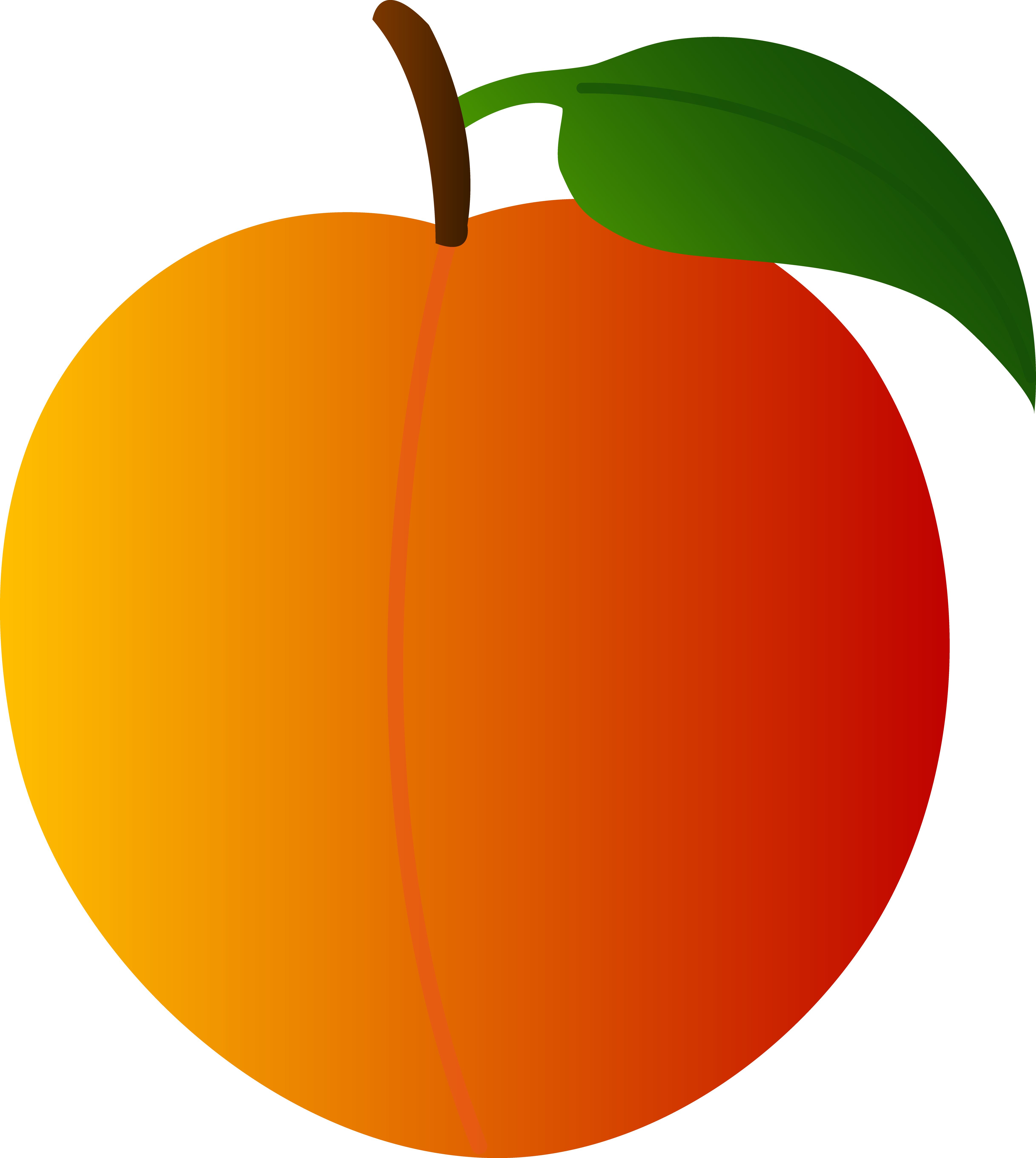 Peach Clip Art Free - Peach Fruit Clip Art - Png Download (4867x5442), Png Download