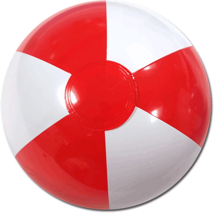 Red White Beach Ball Clipart (750x750), Png Download