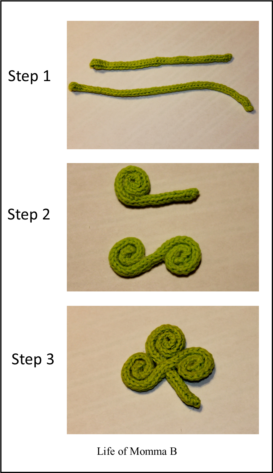 Shamrock Pin - Crochet Clipart (943x1609), Png Download