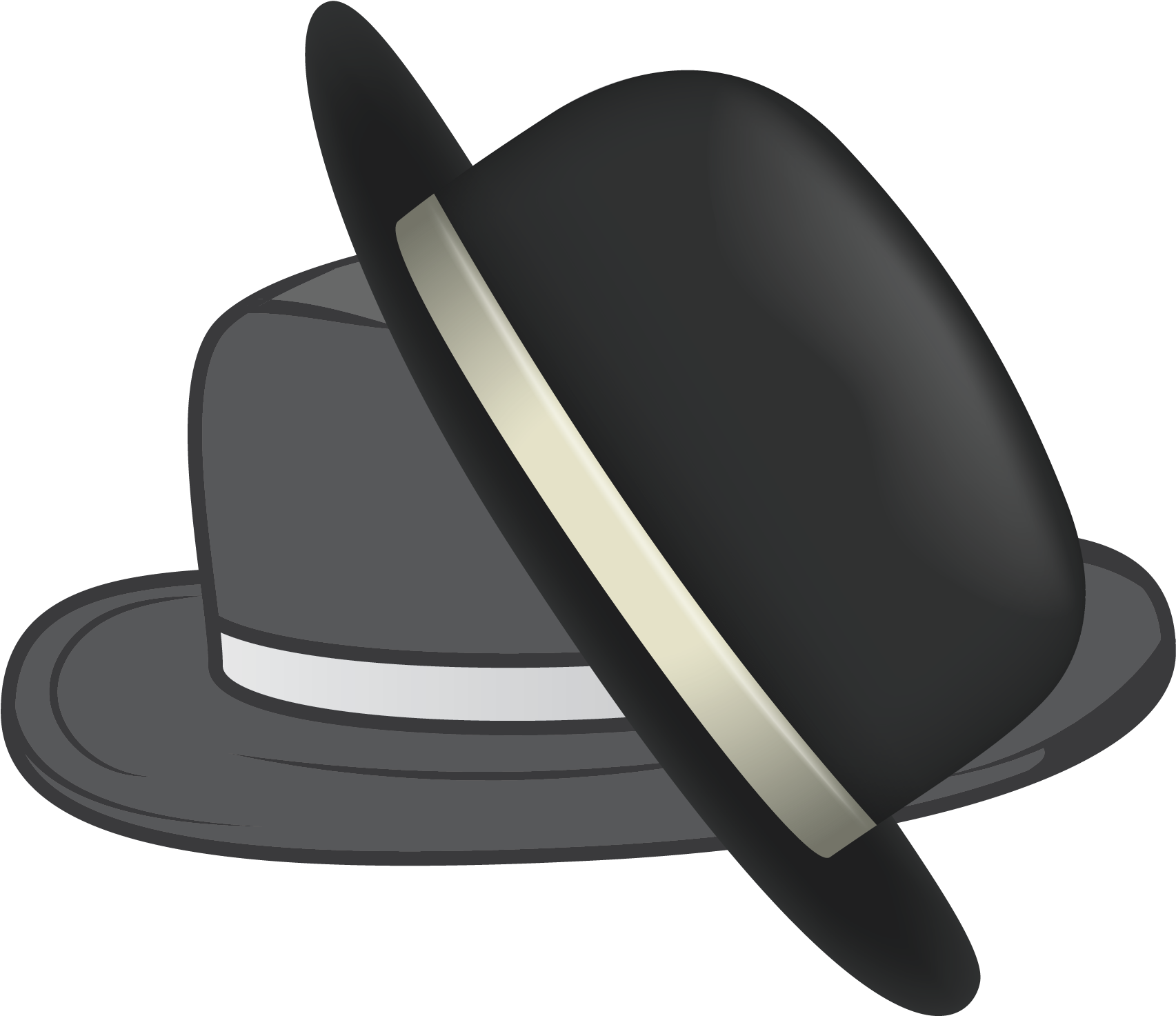 Black Hat And Gray Hat - Fedora Clipart (1705x1473), Png Download