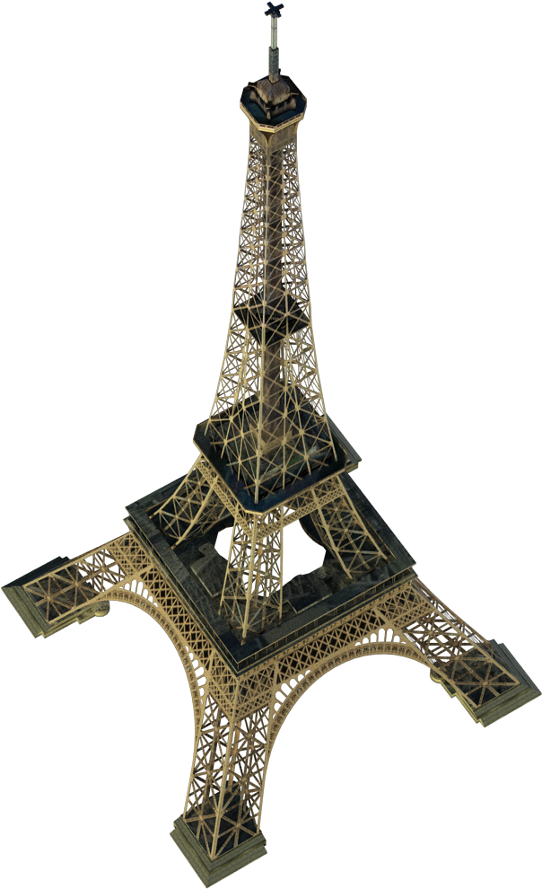 Eiffel Tower Low Poly 3d File Clipart (1000x1200), Png Download