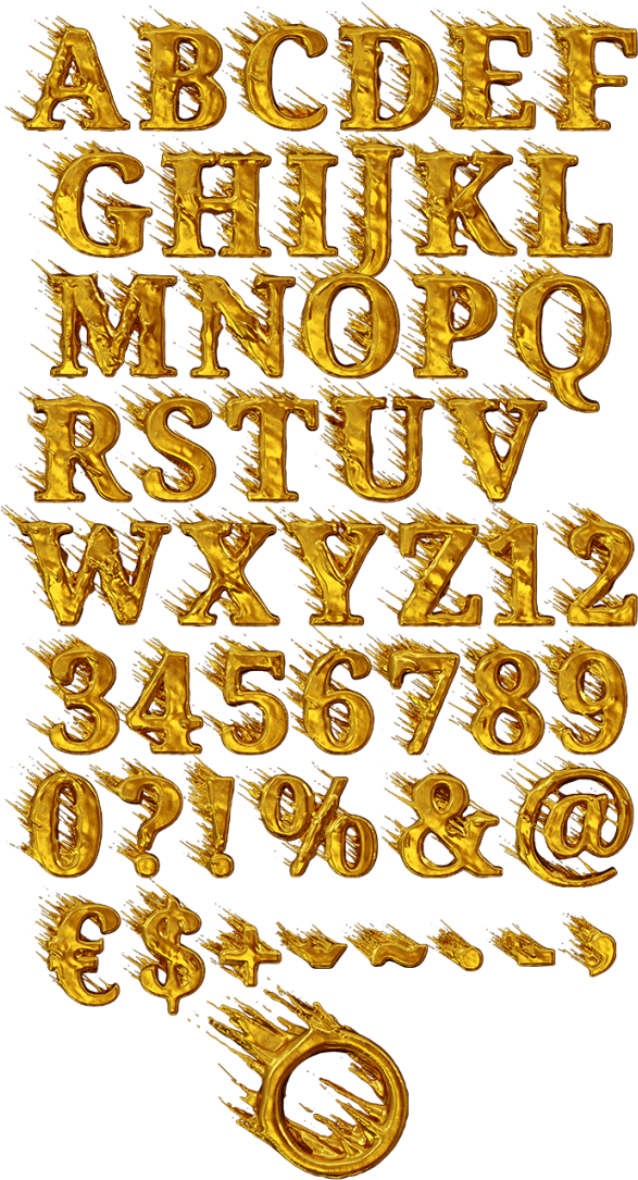 Golden Wind Font Clipart (595x1093), Png Download