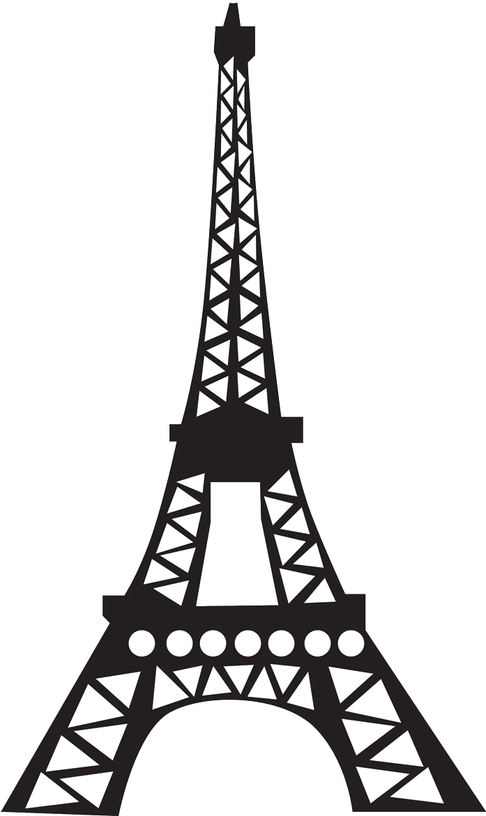 Eiffel Tower Silhouette Png High-quality Image - Paris Eiffel Tower Template Clipart (696x1194), Png Download