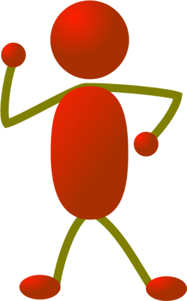 Stick Man Figure Dancing - Stick Figure Clipart Color - Png Download (600x965), Png Download