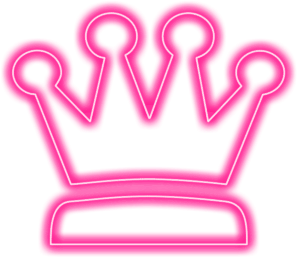 Crown Pink Pinkcrown Queen King Neon Neoneffect Light Clipart (1024x949), Png Download