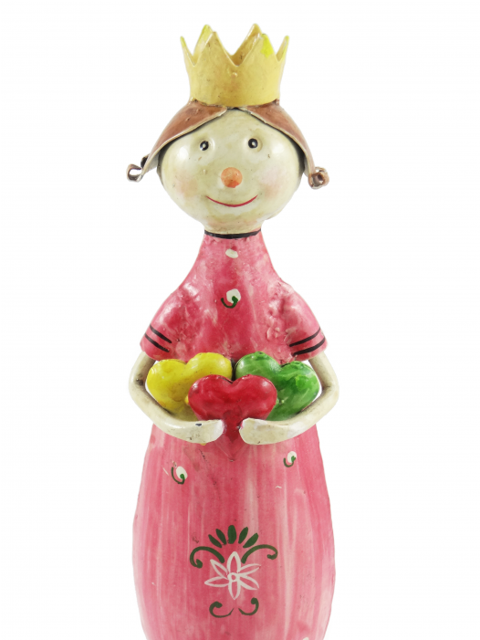 Colourful Metal Red Girl With 3 Heart - Figurine Clipart (700x700), Png Download