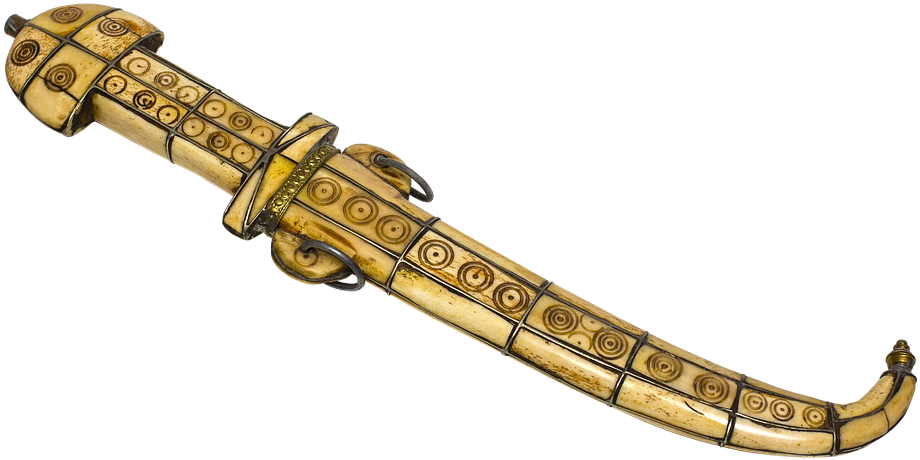 Golden, Isolated, Old, Brass, Metallic - Dagger Clipart (960x500), Png Download