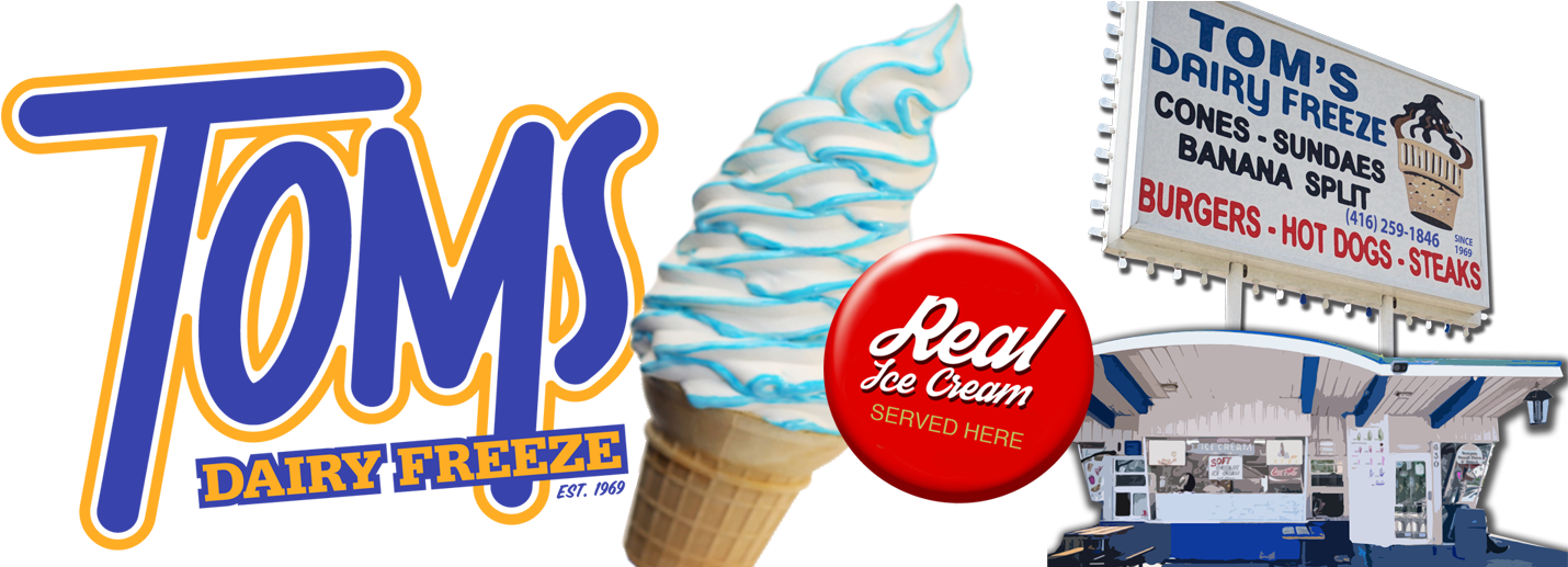 Toms Dairy Freeze Logo - Tom's Dairy Freeze Clipart (1600x516), Png Download
