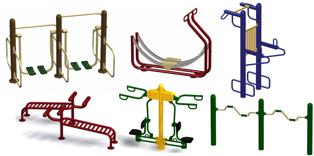 Paris Outdoor Fitness - Paris Outdoor Fitness Equipment Clipart (1024x513), Png Download