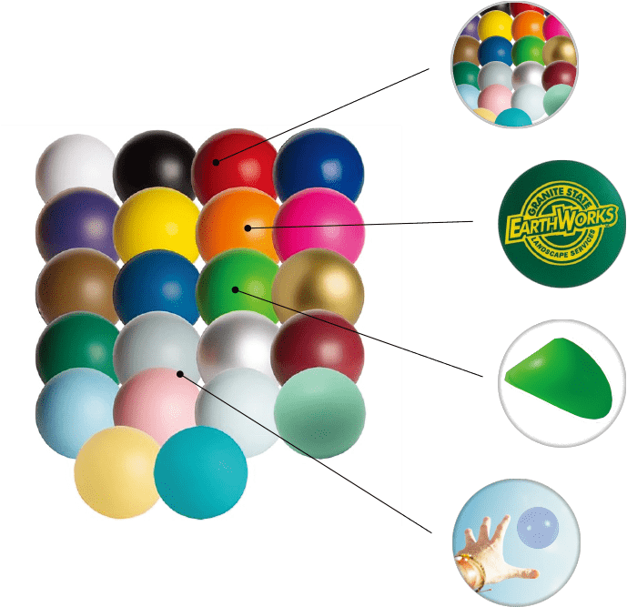 16 Available Colors Prominent Imprint Squeezable Throwable - Squeeze Balls Clipart (847x669), Png Download