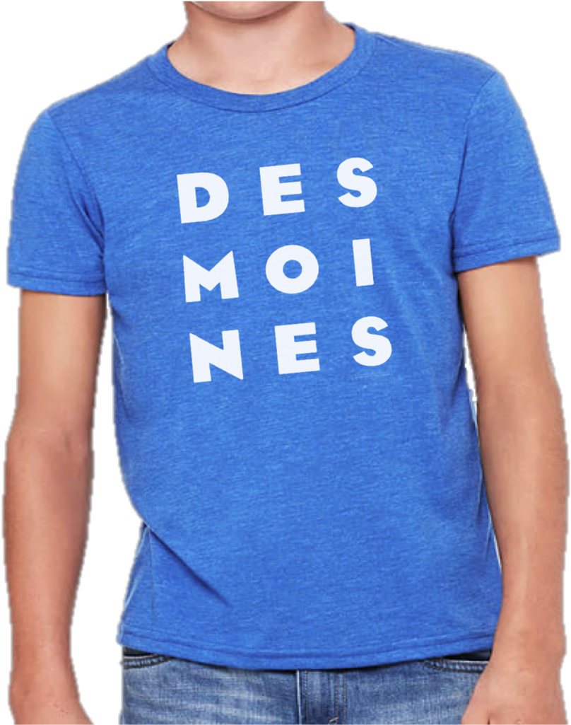 Kids Des Moines Stack Tee-royal - T-shirt Clipart (904x1024), Png Download