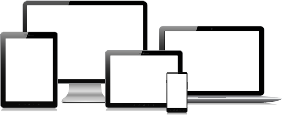 Our Icons Look Stunning On Any Device, Computer, Mobile - Tablet Mobile Pc Png Clipart (1000x455), Png Download