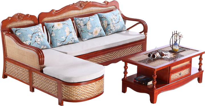 Cane Wood Folding Sofa Cum Bunk Bed Designs Living - Outdoor Sofa Clipart (800x800), Png Download