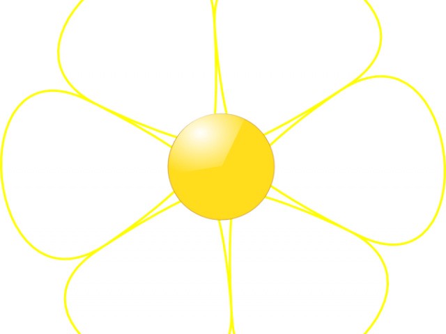 Yellow Flower Clipart Middle - Illustration - Png Download (640x480), Png Download
