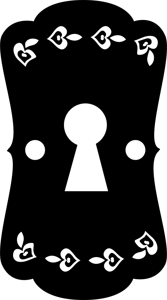 Keyhole With Small Hearts For A Girl Room Door Comments - Desenho De Fechadura De Porta Clipart (548x980), Png Download