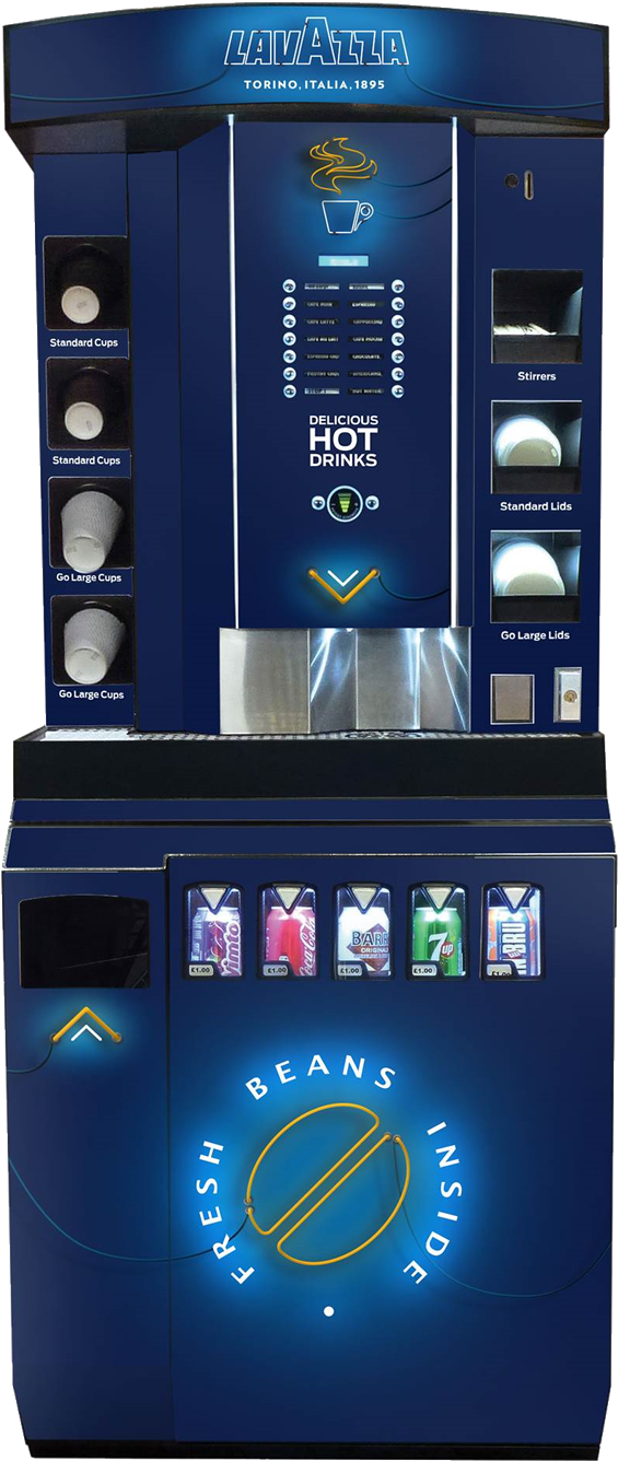Lavazzabeans And Cold Drink Dispense Tower - Lavazza Coffee Vending Machine Clipart (1429x1429), Png Download