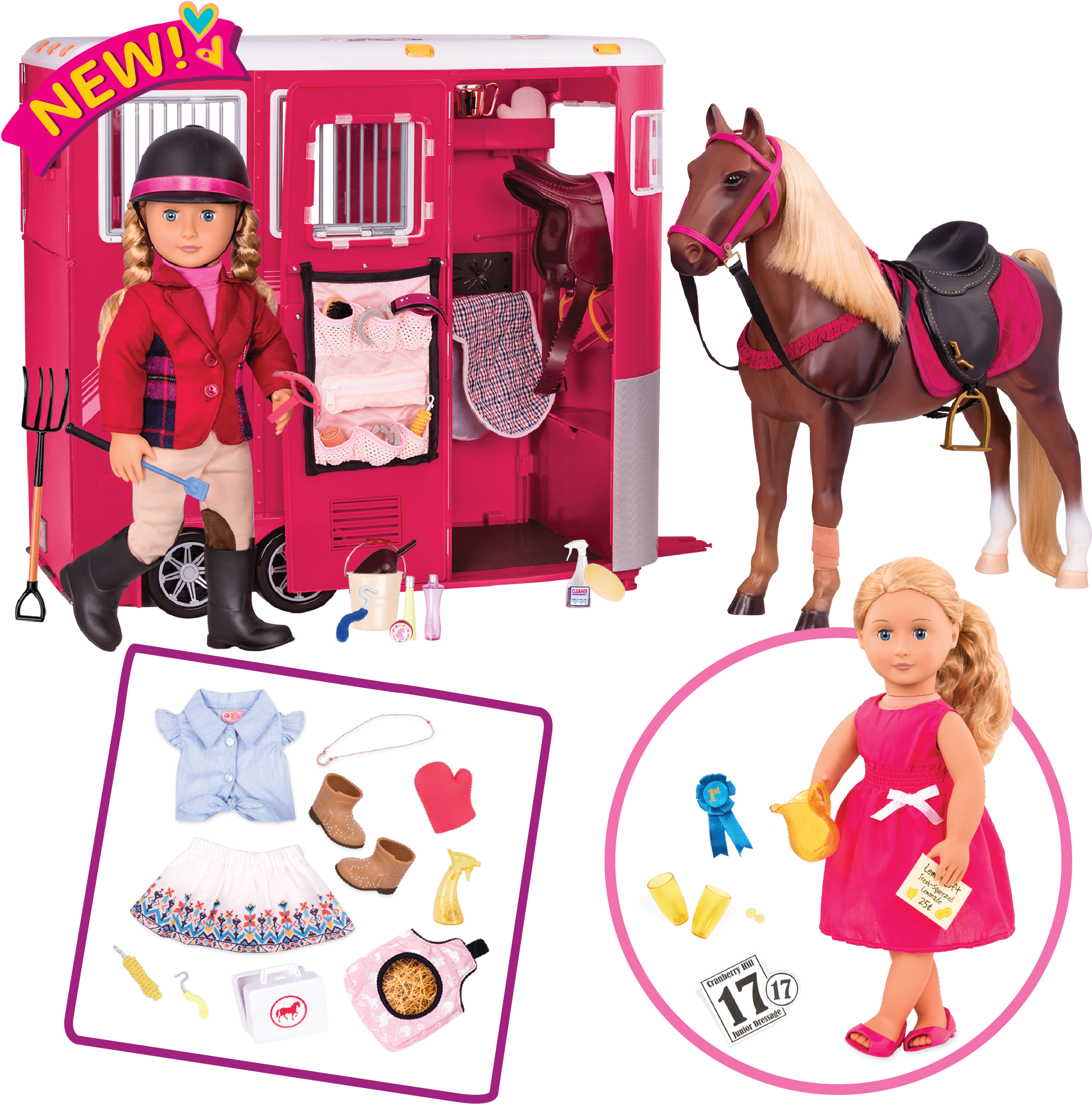 Riding Bundle Set All Components - Our Generation Doll And Horse Clipart (2101x2100), Png Download