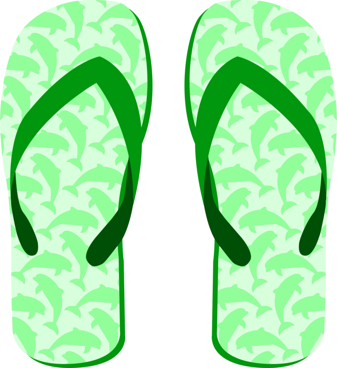 Slipper Flip-flops Sandal Footwear Shoe - Green Flip Flops Clip Art - Png Download (686x750), Png Download