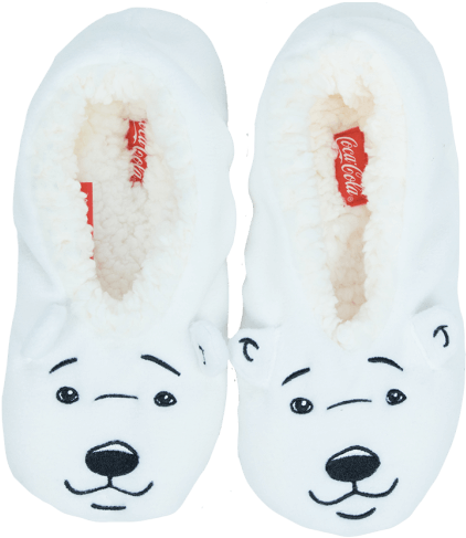 Coca-cola Polar Bear Sleep Socks - Slipper Clipart (586x586), Png Download