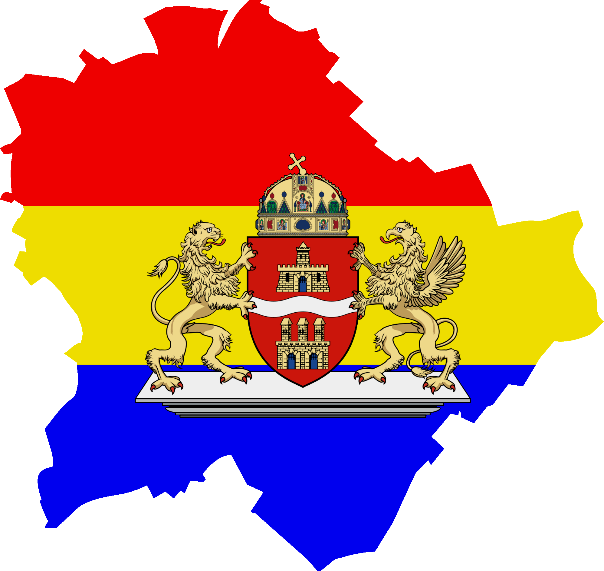 Budapest Map Silhouette Clipart (2100x1987), Png Download