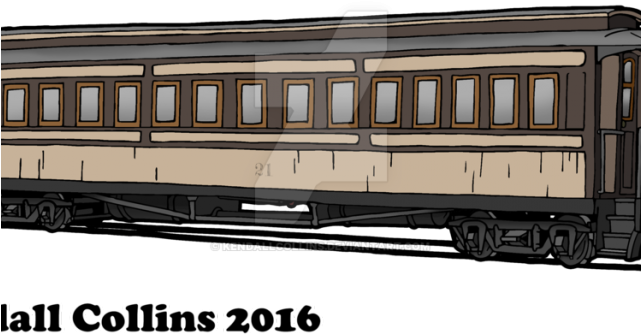 Railways Clipart Steampunk - Drawing Of Passenger Train Cars - Png Download (640x480), Png Download