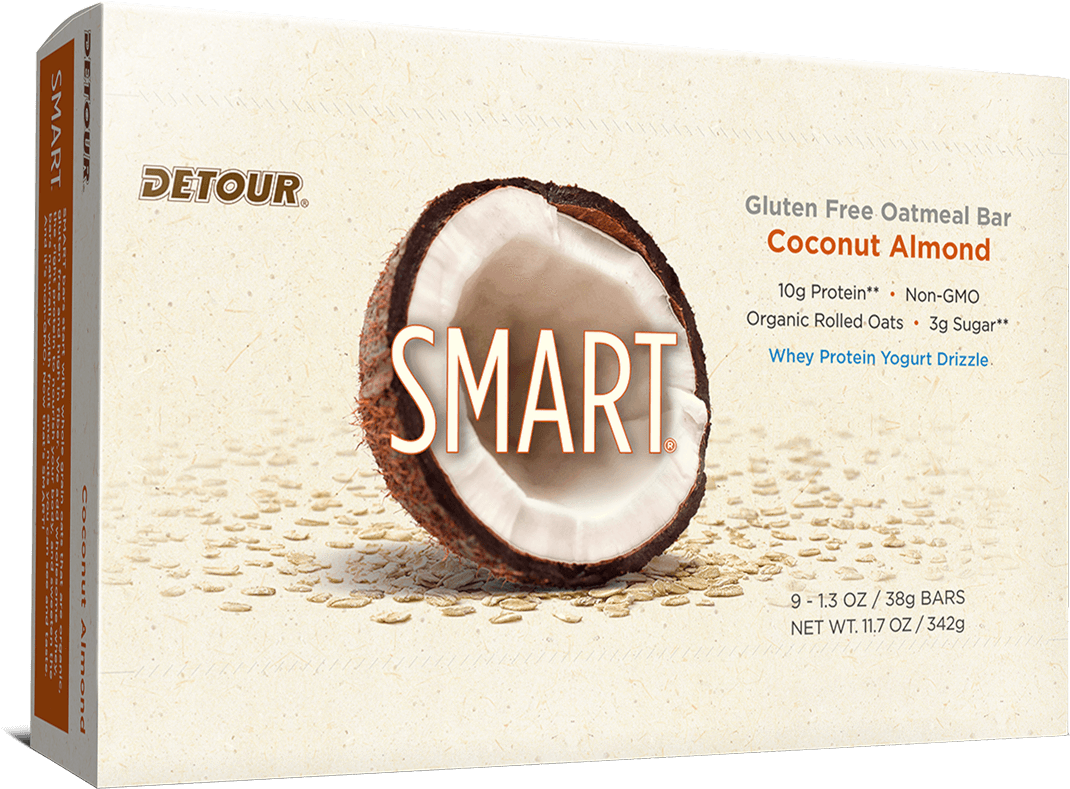 Detour Smart Coconut Almond 9ct Box - Gluten-free Diet Clipart (1140x1140), Png Download