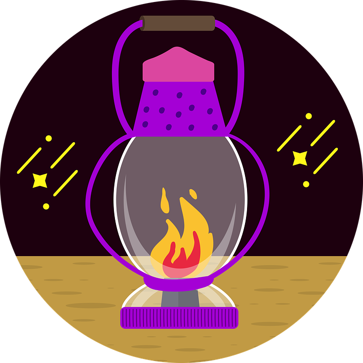 Lamp Night Oil Light Illumination - Circle Clipart (720x720), Png Download