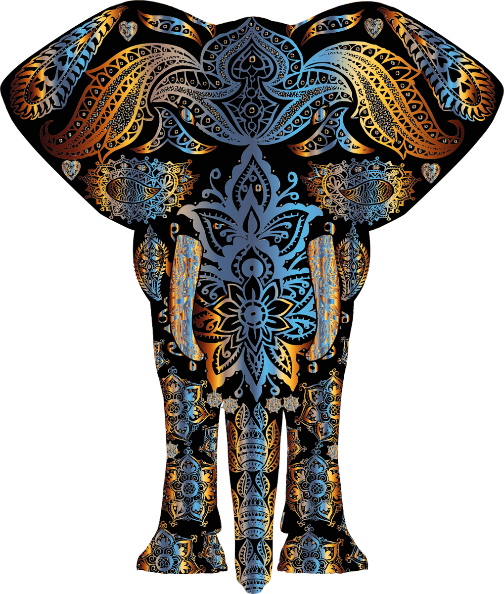 The Original Is - Colorful Elephant Drawing Clipart (1019x1200), Png Download