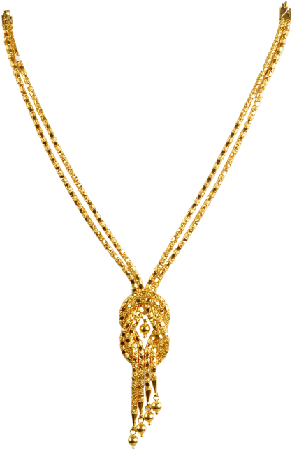 Traditional Design Necklace Pavithrakettu Mala - Pavithrakettu Mala Gold Clipart (464x700), Png Download