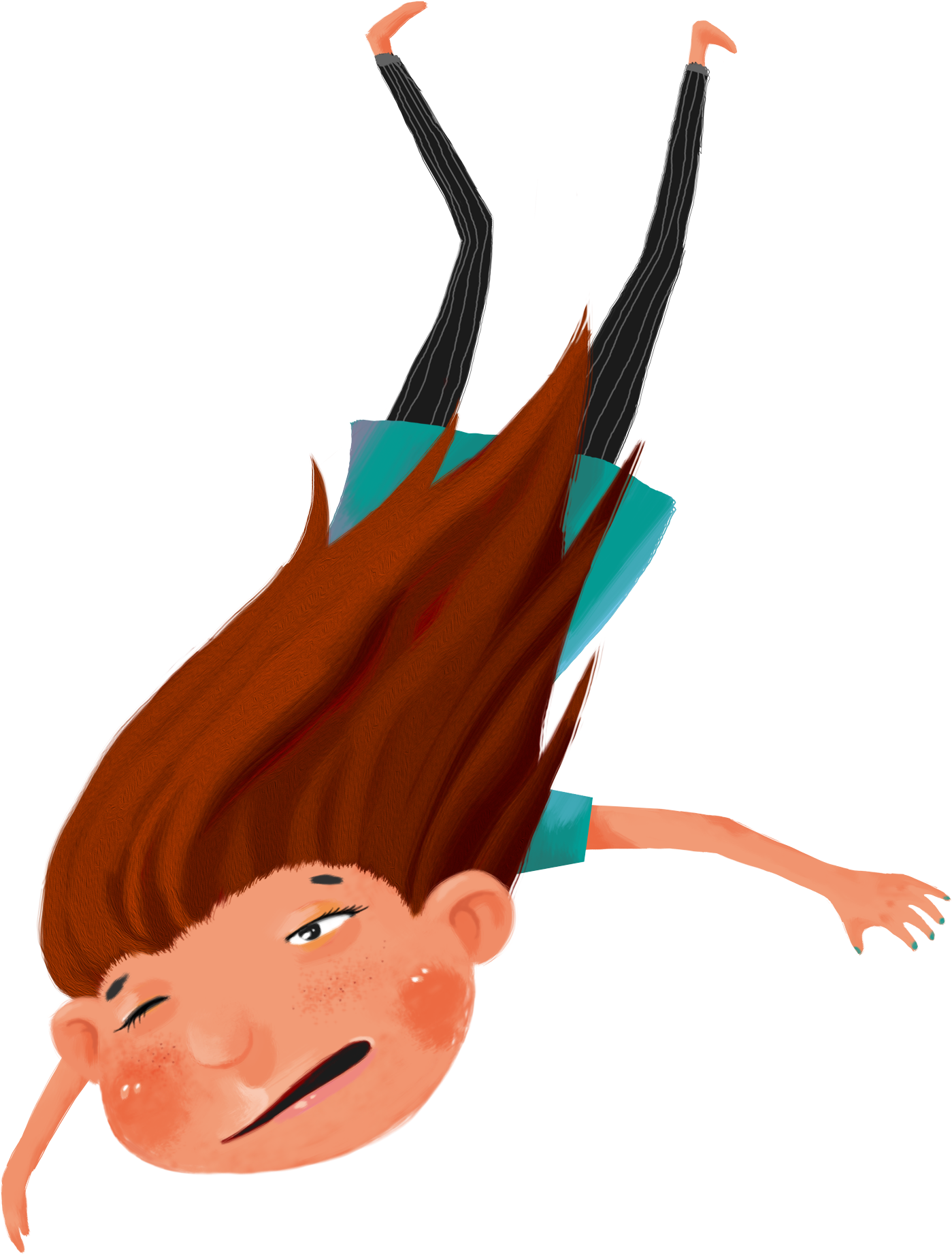 Cartoon Creative Girl Child Png And Psd - Illustration Clipart (2000x2000), Png Download