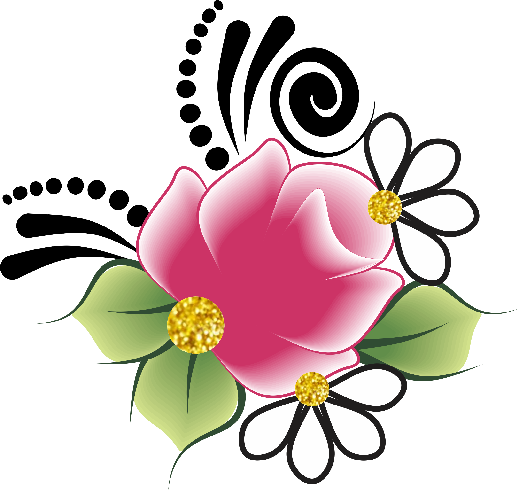 Black White Art, Flower Designs, Clip Art, Diy Crafts, - Png Download (2143x2027), Png Download