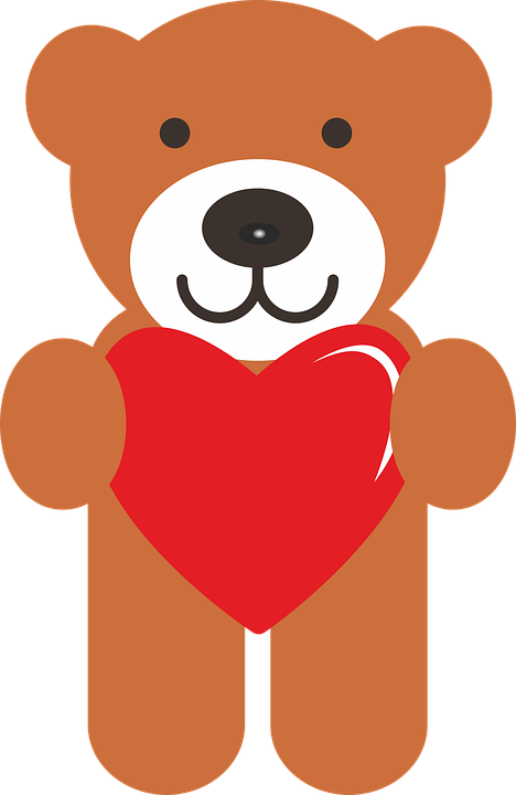 Teddy Bear Valentine Love Cuddly Bear 14 February - Teddy Bear Graphic Clipart (468x720), Png Download