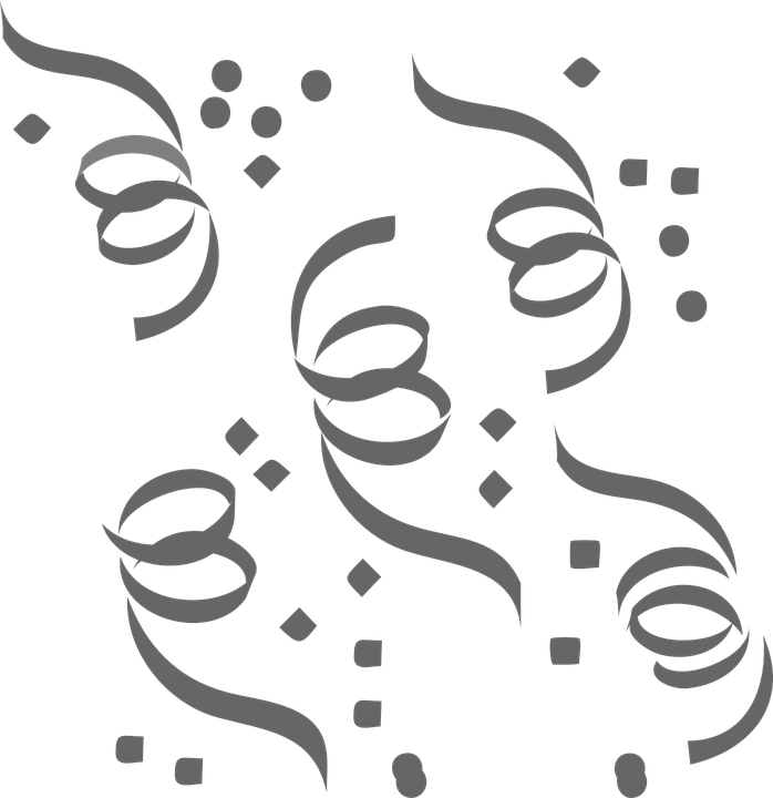 Confetti Ribbon Party - Orange And Blue Confetti Clipart (698x720), Png Download